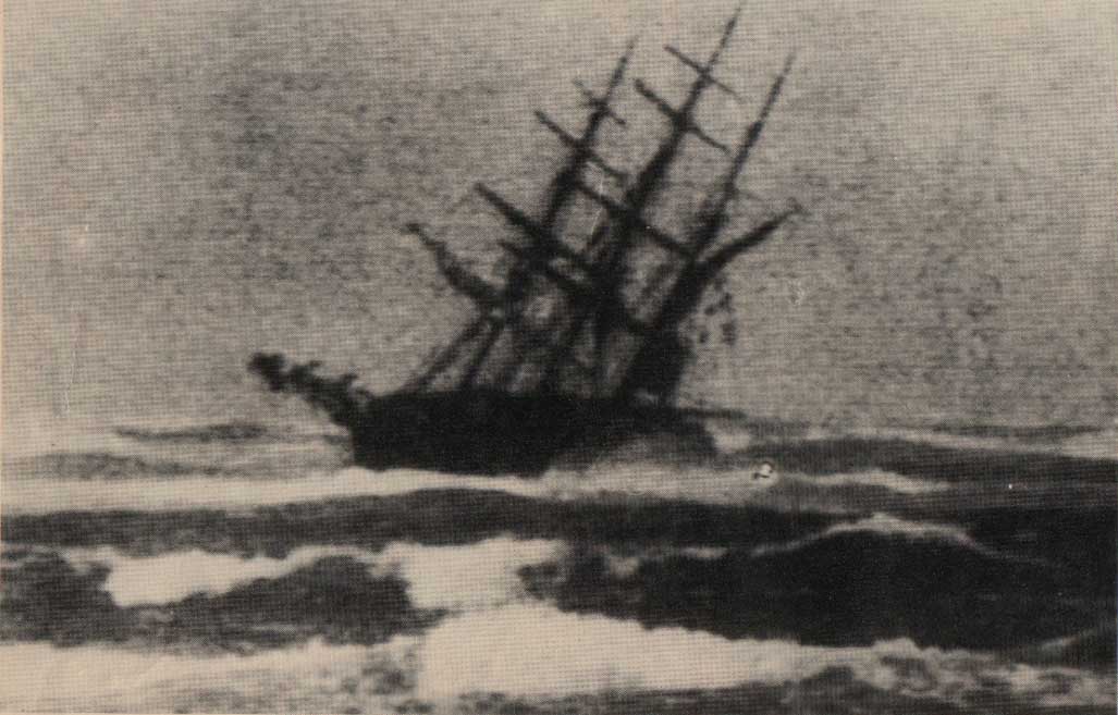 The Endeavour II aground